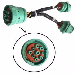 Deutsch 9 Pin Plug Splitter Y Cable Diagnostic Wire Harness for Truck Freightliner GPS Eld Trailer - Image 3