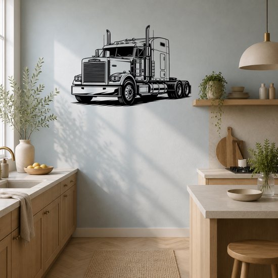 BR2Laser Freightliner Classic - Wanddecoratie - Lasergesneden Hout - Tractor kunst - Breed - Image 1