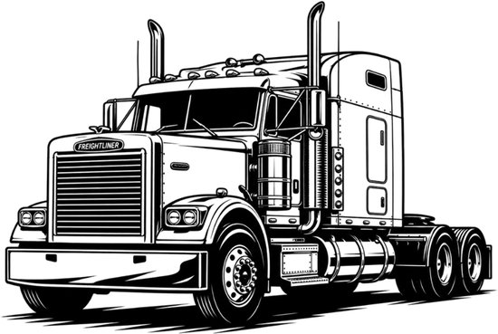 BR2Laser Freightliner Classic - Wanddecoratie - Lasergesneden Hout - Tractor kunst - Breed - Image 2