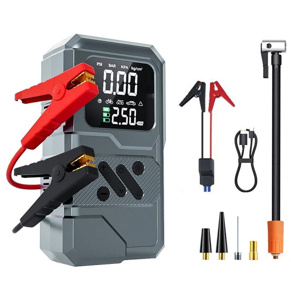 Car Jump Starter Portable Air Compressor Combo 6000mAh Power Bank, Tire Inflator with Pressure Gauge, Fast Charging for Vehicles - Image 2