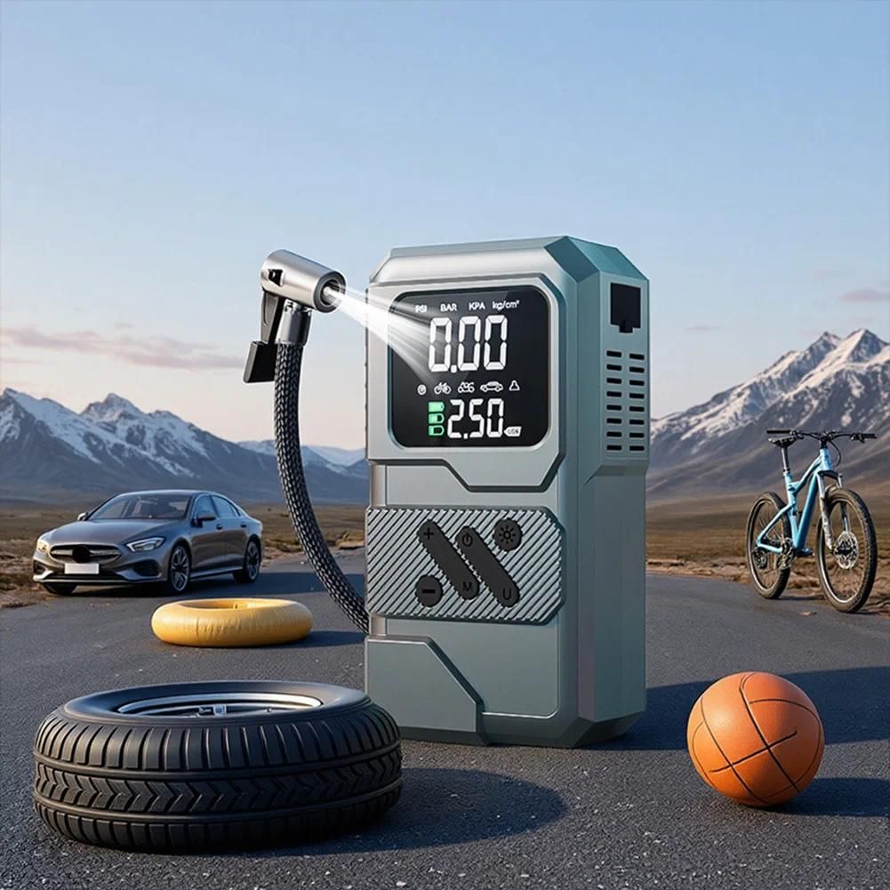 Car Jump Starter Portable Air Compressor Combo 6000mAh Power Bank, Tire Inflator with Pressure Gauge, Fast Charging for Vehicles - Image 5