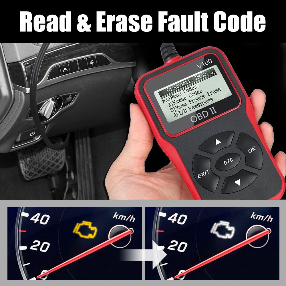 OBD 2 Scanner OBD2 Code Reader V100 Universal Digital Display Car Diagnostic Tools OBDII EOBD - Image 5