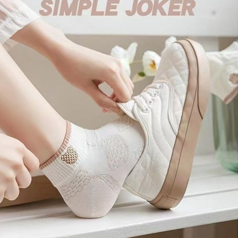 Short Womens Socks OC David 511001 College Socks Women's Short Shallow Mouth Cute Short Tube Socks White Boat Socks Wholesale And Customization - Image 4