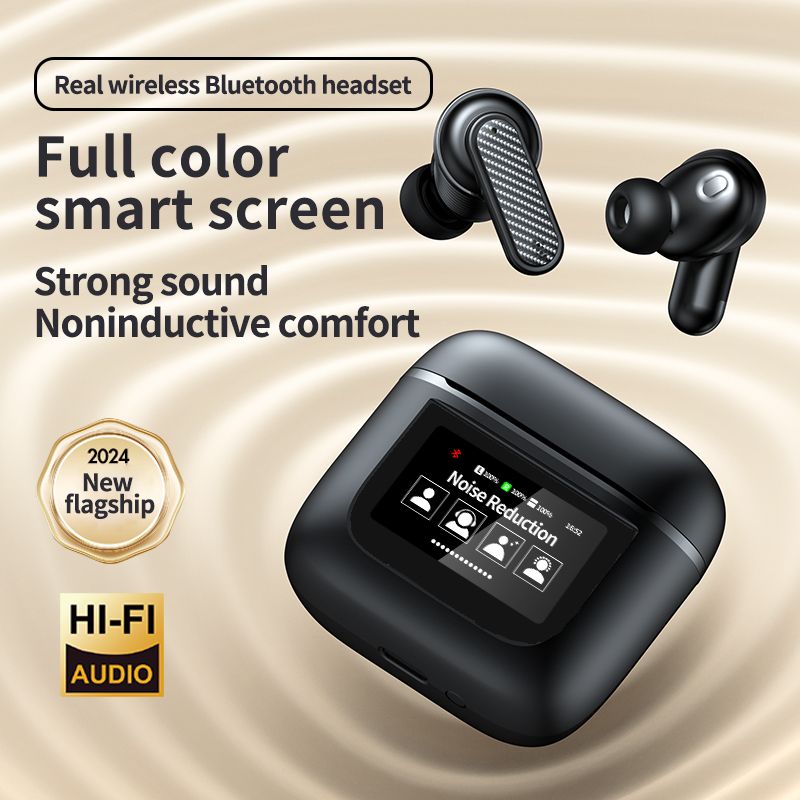 ecouteur Wireless Bluetooth Headphones Smart Touch Screen Earbuds Noise Cancelling Earphones Sports Gaming Headset v8 - Image 5