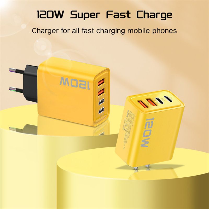 120W Fast Charging 4 Ports Mobile Phone Charger QC3.0 USB Type C Chargers Dual PD Wall Adapter EU/US/UK Plug for iPhone 15 Xiaomi Samsung - Image 2
