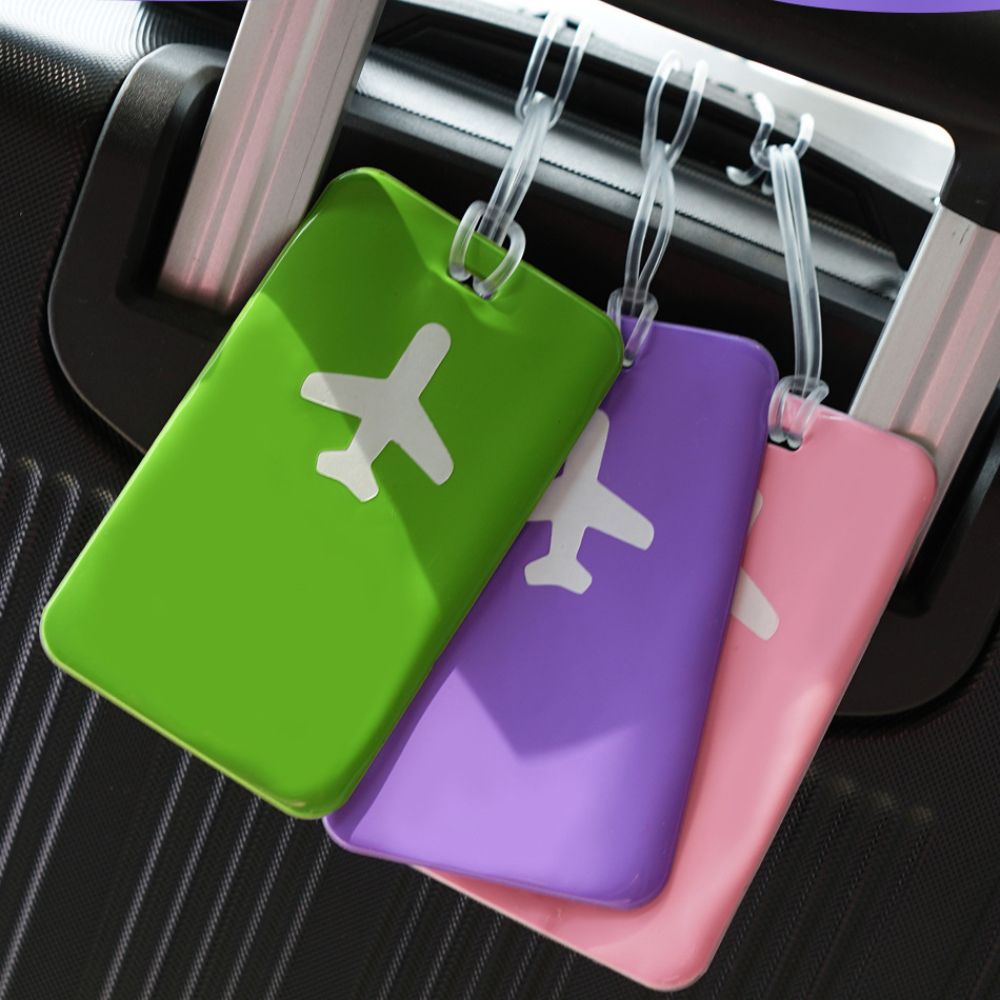 OC BB4B 59001 Macaron Colored PVC Aircraft Luggage Tags Can Be Customized with Logos Travel Luggage Anti Loss Tags for Consignment - Image 1