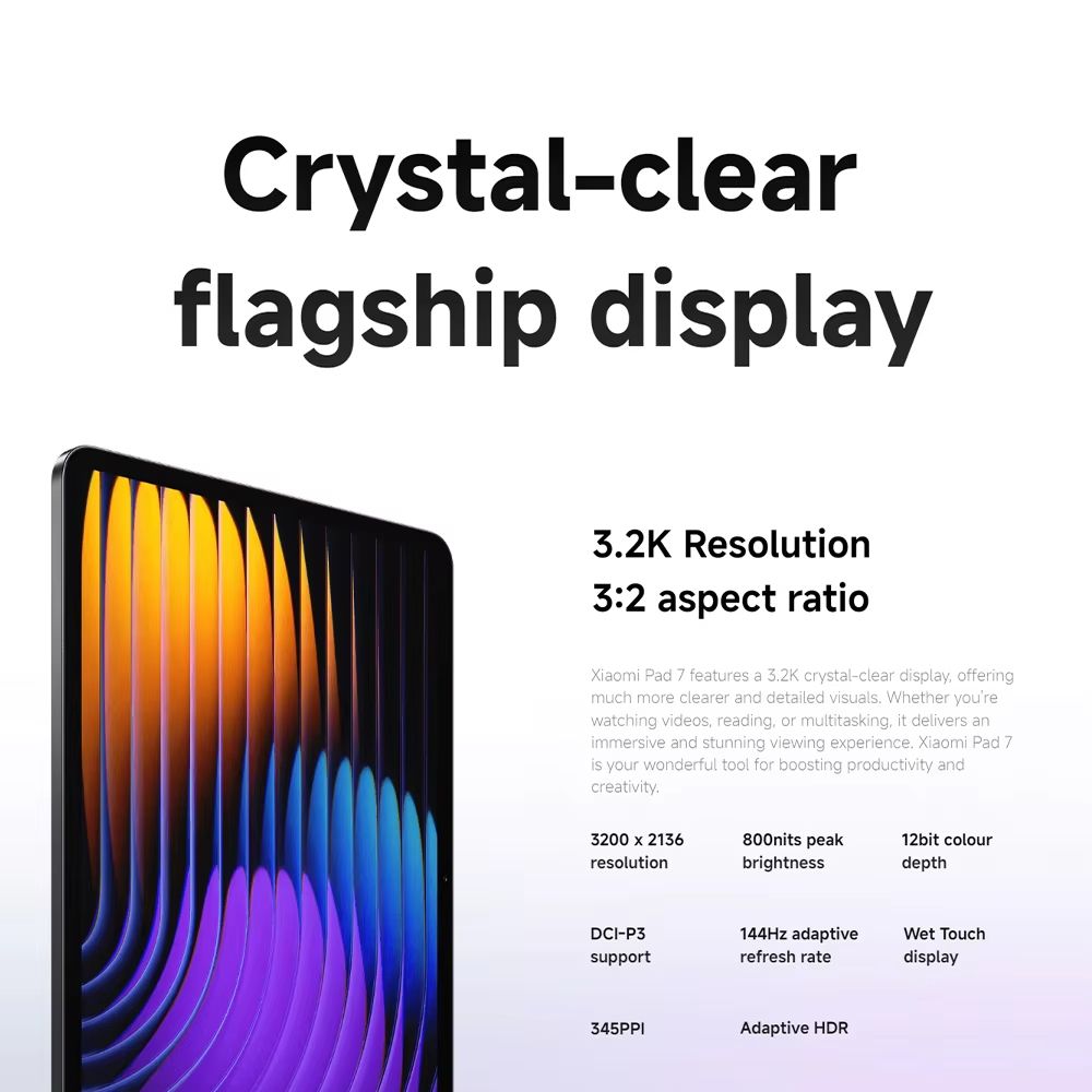 Global Version Xiaomi Mi Pad 7 Tablet PC Snapdragon 7+ Processor 11.2inch 3.2K 144Hz Display 8850 MAh Battery 45W Fast Charging - Image 4