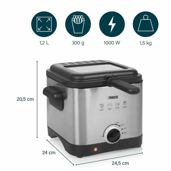 Princess Mini friteuse - Liter - RVS - Image 17