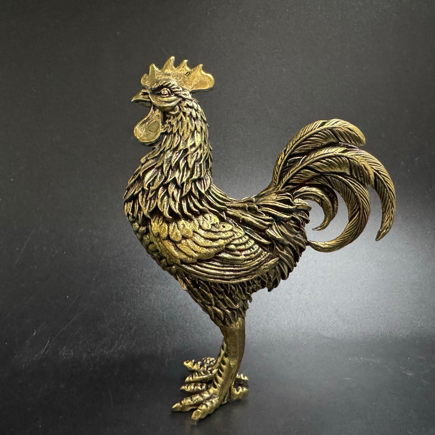 Fine large zodiac chicken ornaments brass pure copper solid feng shui copper rooster mascot ornaments - Image 1