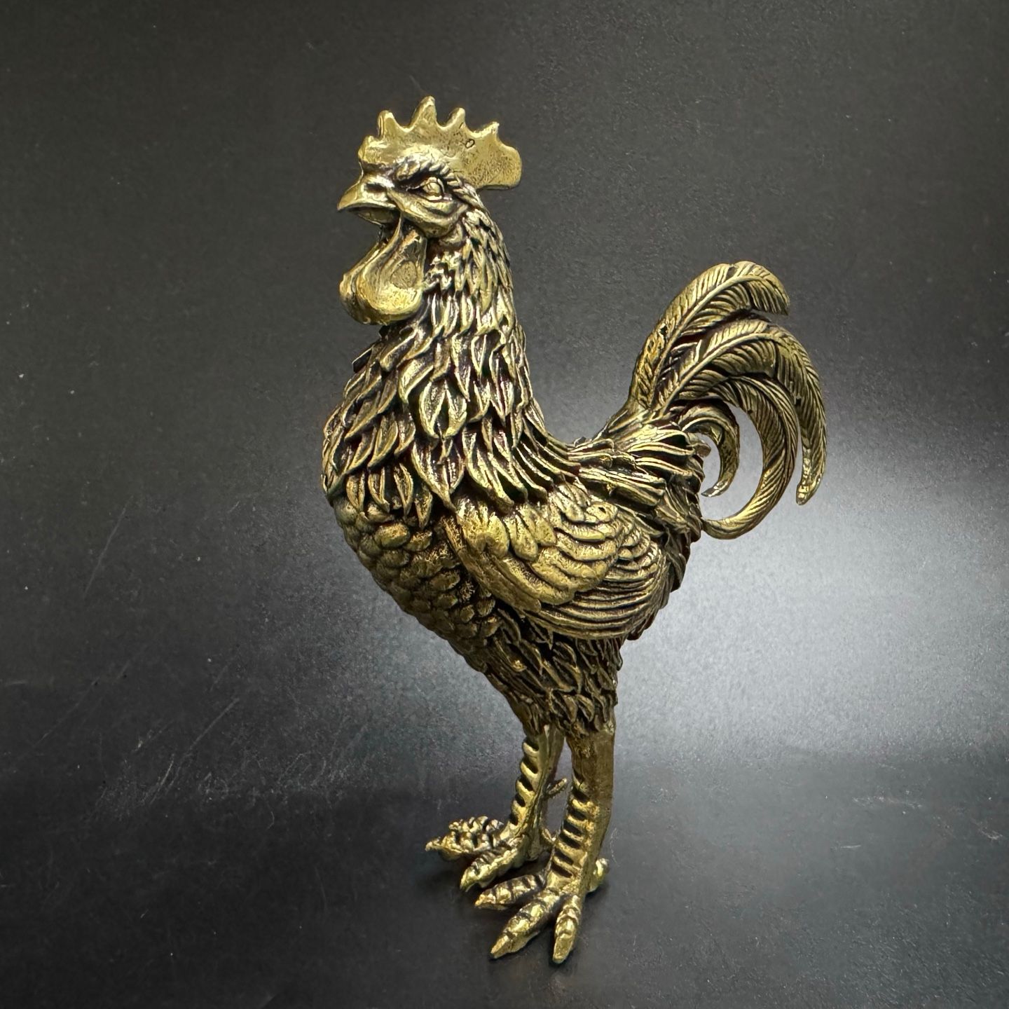 Fine large zodiac chicken ornaments brass pure copper solid feng shui copper rooster mascot ornaments - Image 2