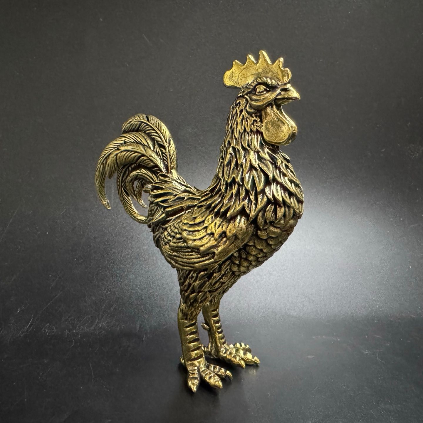 Fine large zodiac chicken ornaments brass pure copper solid feng shui copper rooster mascot ornaments - Image 3