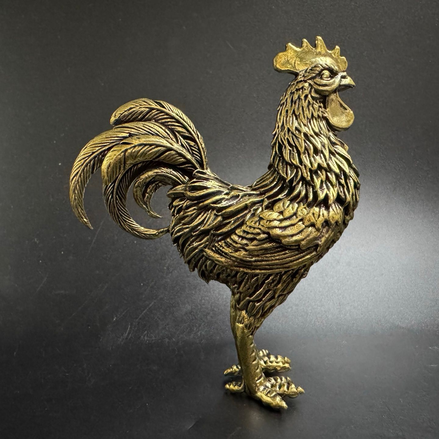 Fine large zodiac chicken ornaments brass pure copper solid feng shui copper rooster mascot ornaments - Image 4