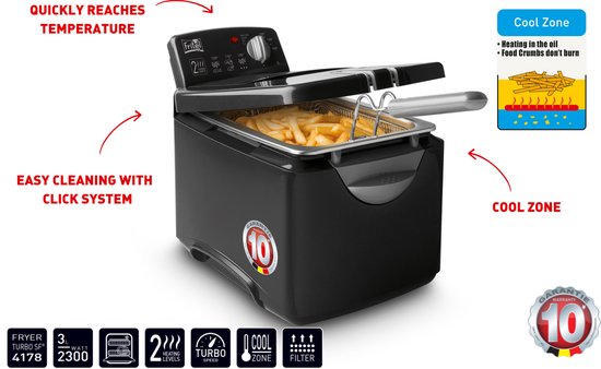 FRITEL Frituurpan - Turbo SF® - Friteuse met - Olie + Vast Vet - liter - 10 jaar Garantie - Image 7