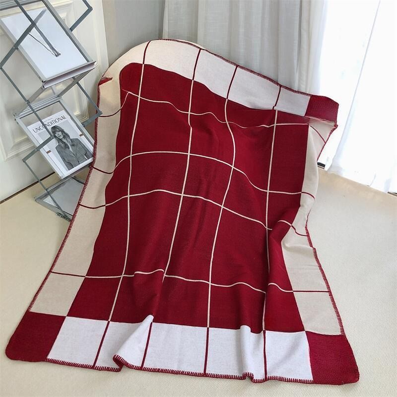 Wool Cashmere Blanket Designer Blanket Cashmere Soft Wool Scarf Shawl Portable Warm Plaid Sofa Bed Fleece Knitted Throw Blankets Letter Luxury Woven Wool Travel Home Decor Outdoor - Image 5