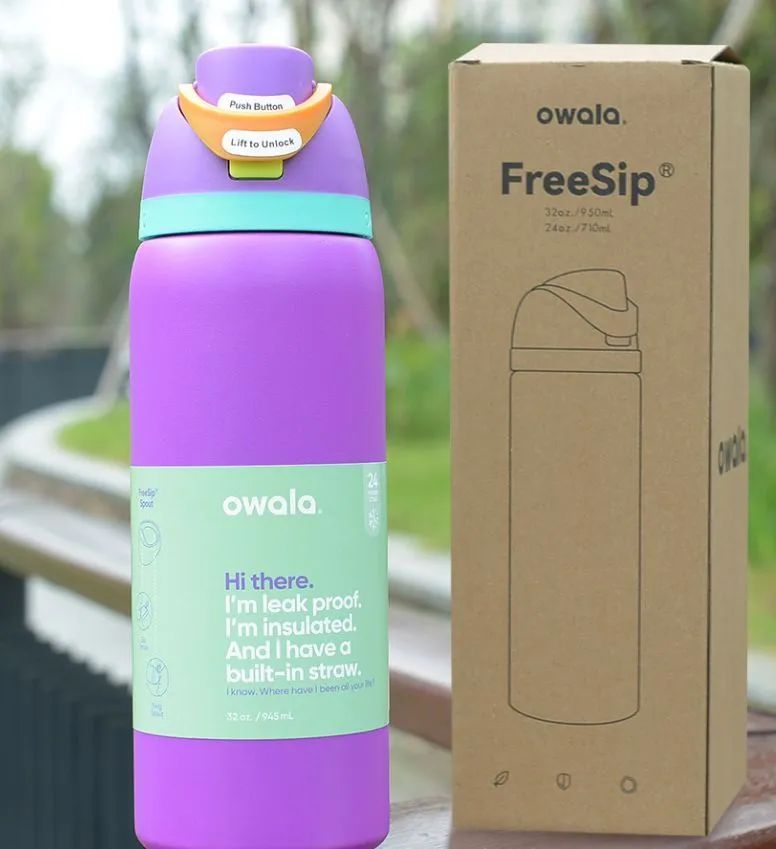 Owala Limited Edition Water Bottles US Warehouse 24Oz 32Oz Owala Tumblers Cat Bow Designer Insulated Stainless Steel Cups With Straw Bpa Free Sports Water Bottles 170513 - Image 4