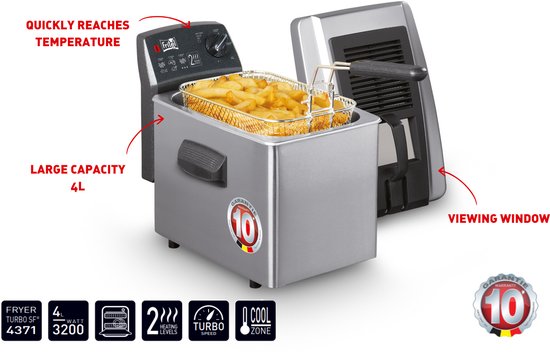 FRITEL Friteuse Turbo SF® - Frituurpan / Frituurketel - Filterdeksel + - Pers. - Olie + Vast Vet - Image 6