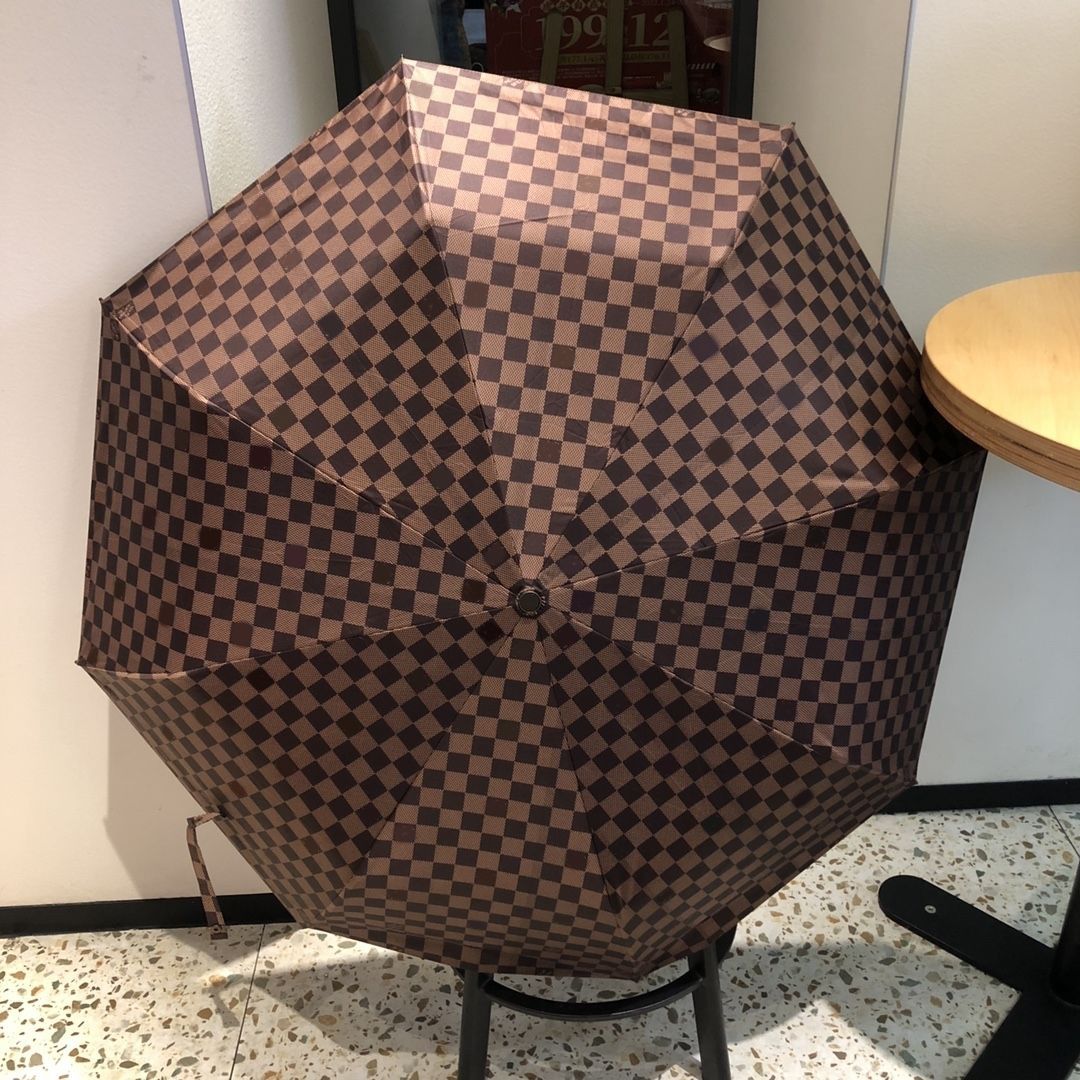 Umbrellas designer windproof umbrella sun rain folding black brown fashion trendy parasols womens mens business ho02 - Image 2