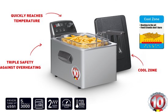 FRITEL Friteuse Turbo - Frituurpan / - 2000W - 1 tot 2 - Image 5