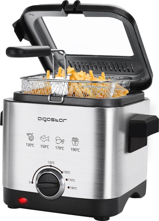 Aigostar Fries 30IZD - Frituurpan - Regelbare thermostaat - Geurfilter -1.5Liter - frituurpan klein - Image 1