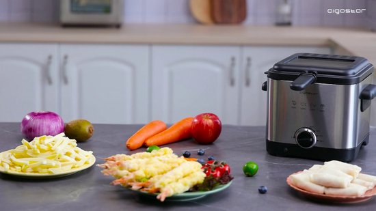 Aigostar Fries 30IZD - Frituurpan - Regelbare thermostaat - Geurfilter -1.5Liter - frituurpan klein - Image 2