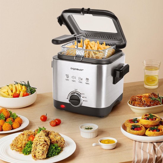 Aigostar Fries 30IZD - Frituurpan - Regelbare thermostaat - Geurfilter -1.5Liter - frituurpan klein - Image 6