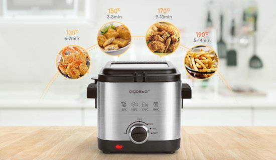 Aigostar Fries 30IZD - Frituurpan - Regelbare thermostaat - Geurfilter -1.5Liter - frituurpan klein - Image 7