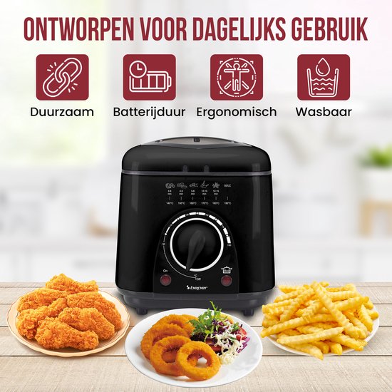 Beper Friteuse - Frituurpan - 1L - Zwart - Image 2