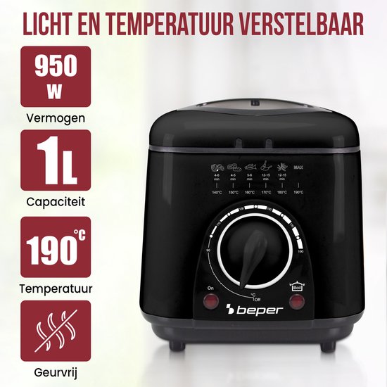 Beper Friteuse - Frituurpan - 1L - Zwart - Image 3