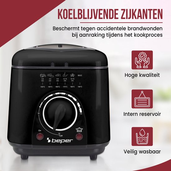 Beper Friteuse - Frituurpan - 1L - Zwart - Image 4