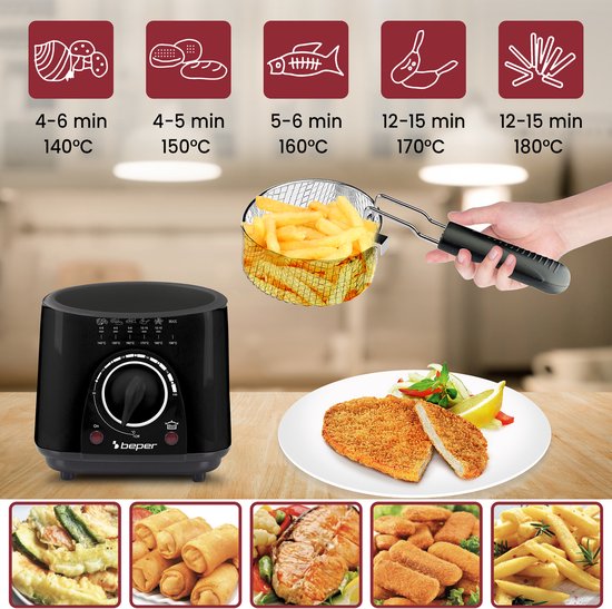 Beper Friteuse - Frituurpan - 1L - Zwart - Image 7