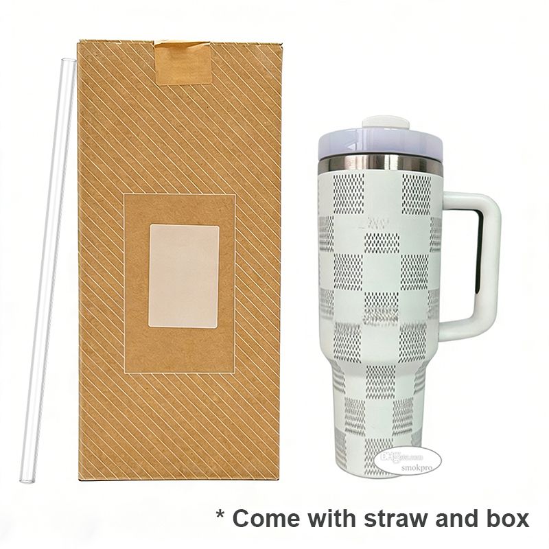 40 Oz Travel Tumbler No Tariff   40 OZ Tumbler 304 Stainless Steel Brown Luxury Designer Water Cup With Handle Travel Car Mug - Image 2