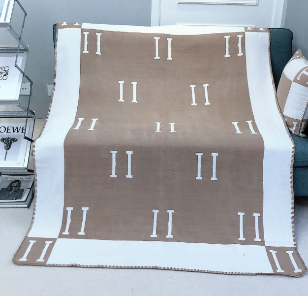 Designer Blanket Cashmere Soft Wool Scarf Shawl Portable Warm Plaid Sofa Bed Fleece Knitted Throw Blankets Letter Luxury Woven Wool Travel Home Decor Outdoor - Image 1