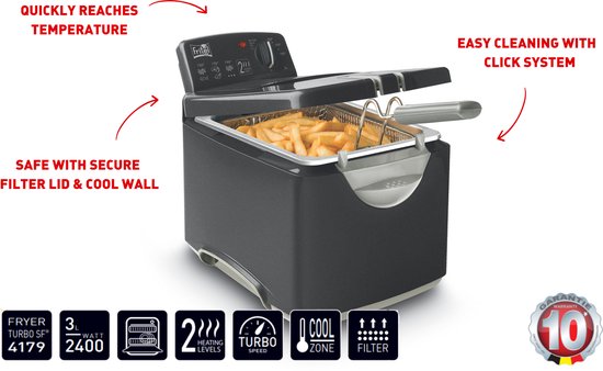 FRITEL Frituurpan - Turbo SF® - Friteuse met - Olie + Vast Vet - liter - 10 jaar Garantie - Image 6