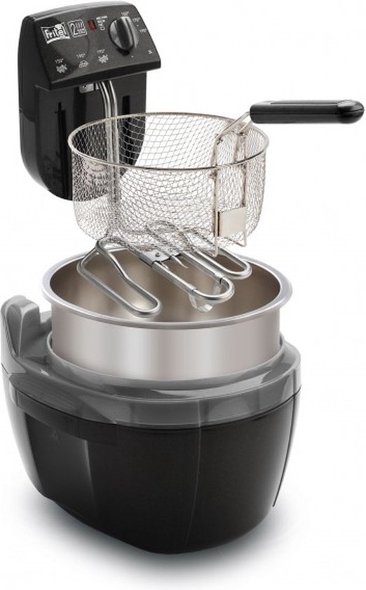 FRITEL Frituurpan - Turbo SF® 4209 - Friteuse met Antistofdeksel - Olie + Vast Vet - 2-4 personen - 2300W - 3 liter - Rond - Retro - 10 jaar Garantie - Image 8