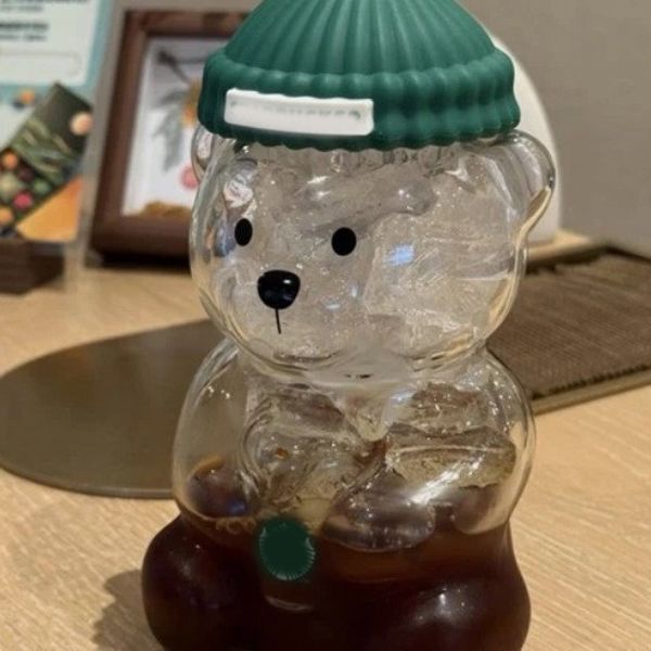 Designer Tumblers New Cartoon Bear Coffee Tumbler with Lid 20oz Cute Travel Mug for Hot & Cold Drinks Customizable Water Cup - Image 3