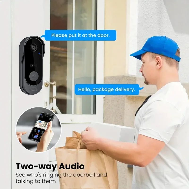 Smart Home DoorBell Night Vision Monitors HD Video Camera WIFI Doorbell Security Waterproof Wireless bell door Intercom for home 240920 - Image 4
