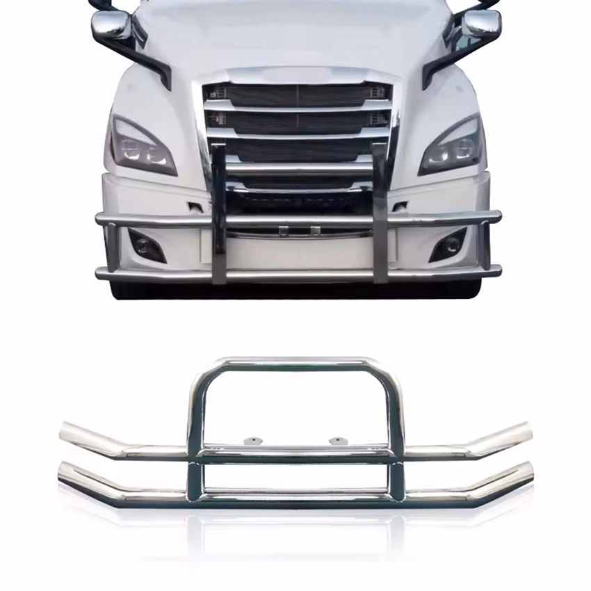 with Lisence Plate Semi Trucks Stainless Steel Front Bumper Bull Bar Deer Grille Guard for Freightliner Cascadia - Image 1