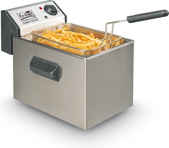 FRITEL Frituurpan - Profi 3355 - Professionele Friteuse met Antistofdeksel - Olie + Vast Vet - Koude Zone - Uniek Dubbel Verwarmingselement - 3200W - 4 liter - Image 1