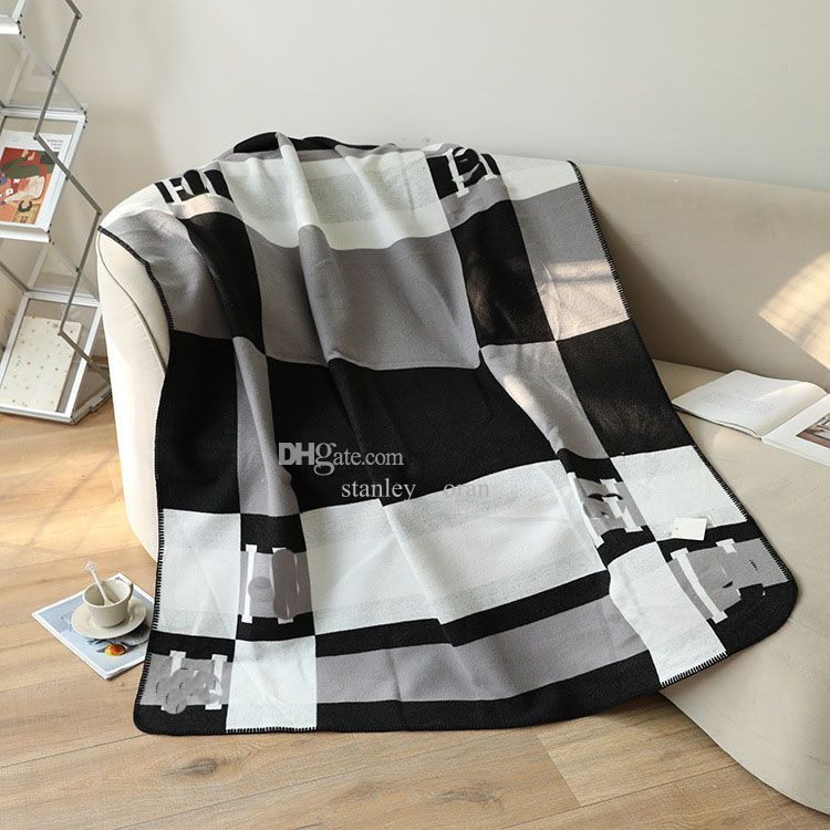 Thicken Cashmere Blankets Sublimation Letter Home Travel Throw Winter Baby Beach Blanket Towel Womens Soft Shawl Warm 135*175cm DH89 - Image 2