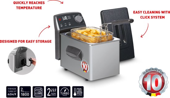 FRITEL Friteuse Turbo - Frituurpan / - 2000W - 1 tot 2 - Image 6