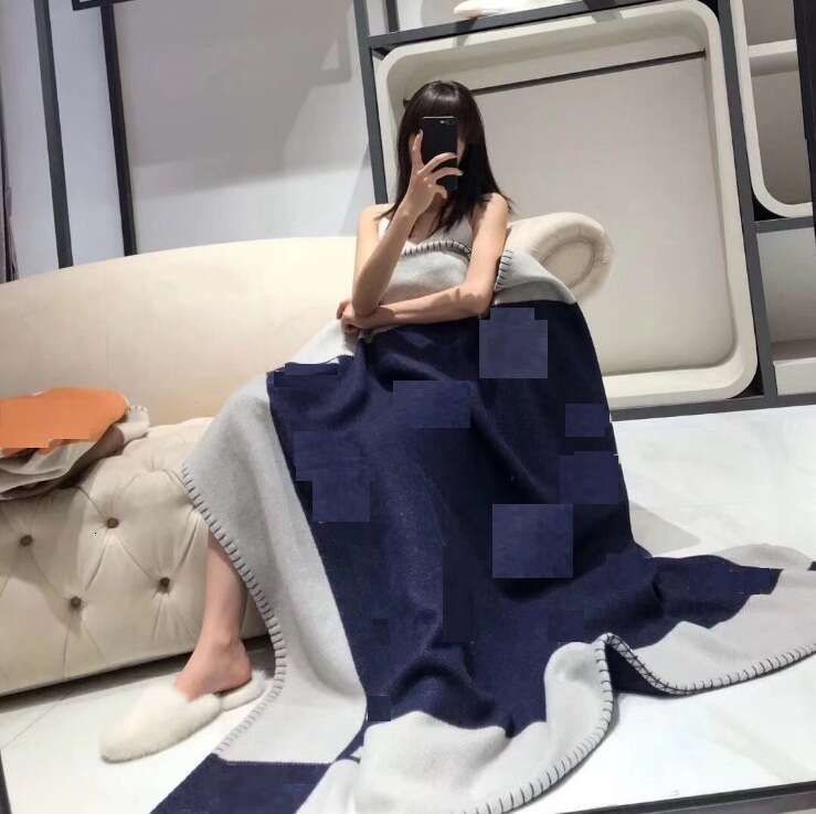 Letter Print Throw Soft Faux Wool Plaid Scarf Shawl Portable Warm Fleece Blanket for Sofa Bed Office Travel Women All Season - Image 3
