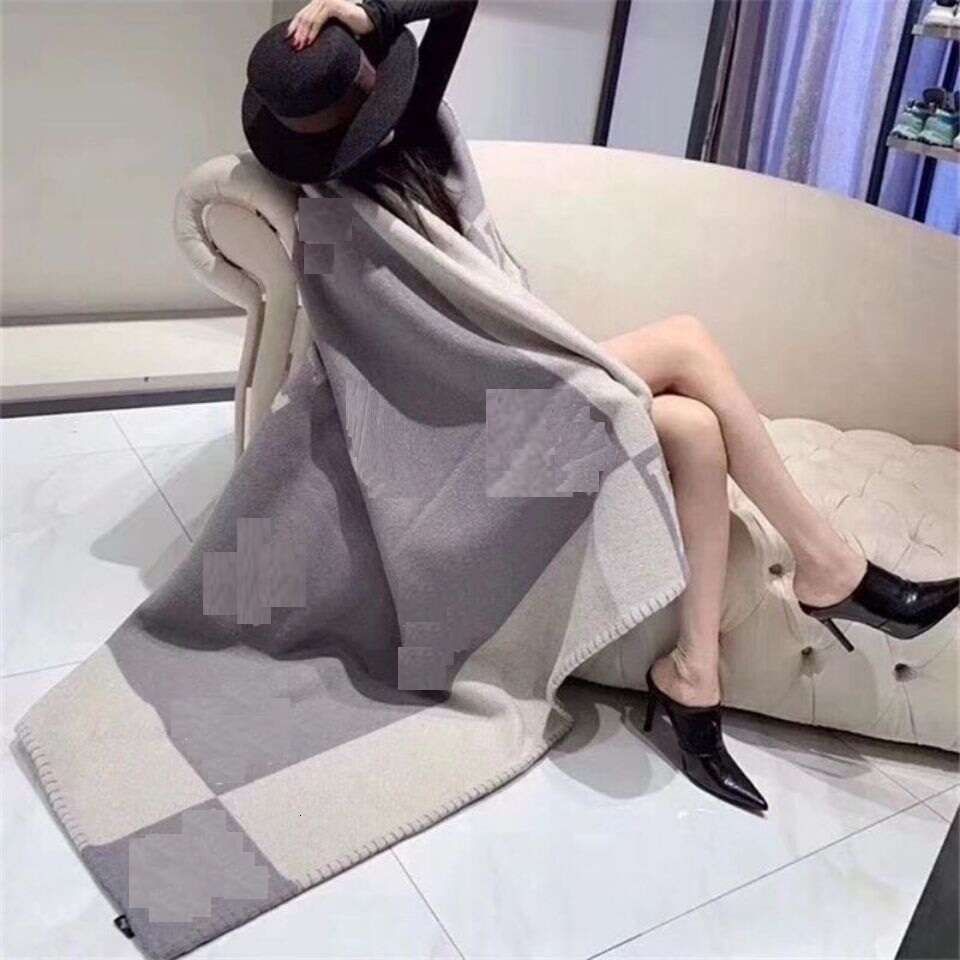 Letter Print Throw Soft Faux Wool Plaid Scarf Shawl Portable Warm Fleece Blanket for Sofa Bed Office Travel Women All Season - Image 4