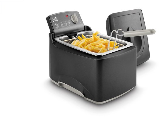 FRITEL Frituurpan - Turbo SF® 4176 - Friteuse met Antistofdeksel - Olie + Vast Vet - 2-4 personen - 2300W - 3 liter - Mat Zwart - 10 jaar Garantie - Image 1