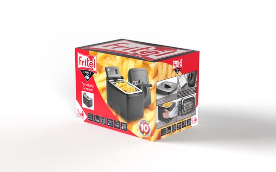 FRITEL Frituurpan - Turbo SF® 4176 - Friteuse met Antistofdeksel - Olie + Vast Vet - 2-4 personen - 2300W - 3 liter - Mat Zwart - 10 jaar Garantie - Image 7