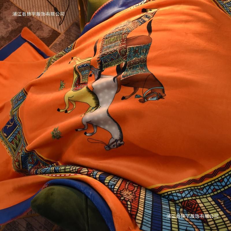 Luxury horse Designer Blanket Cashmere Soft Wool Scarf Shawl Portable Warm Plaid Sofa Bed Fleece Knitted Throw Blankets - Image 5