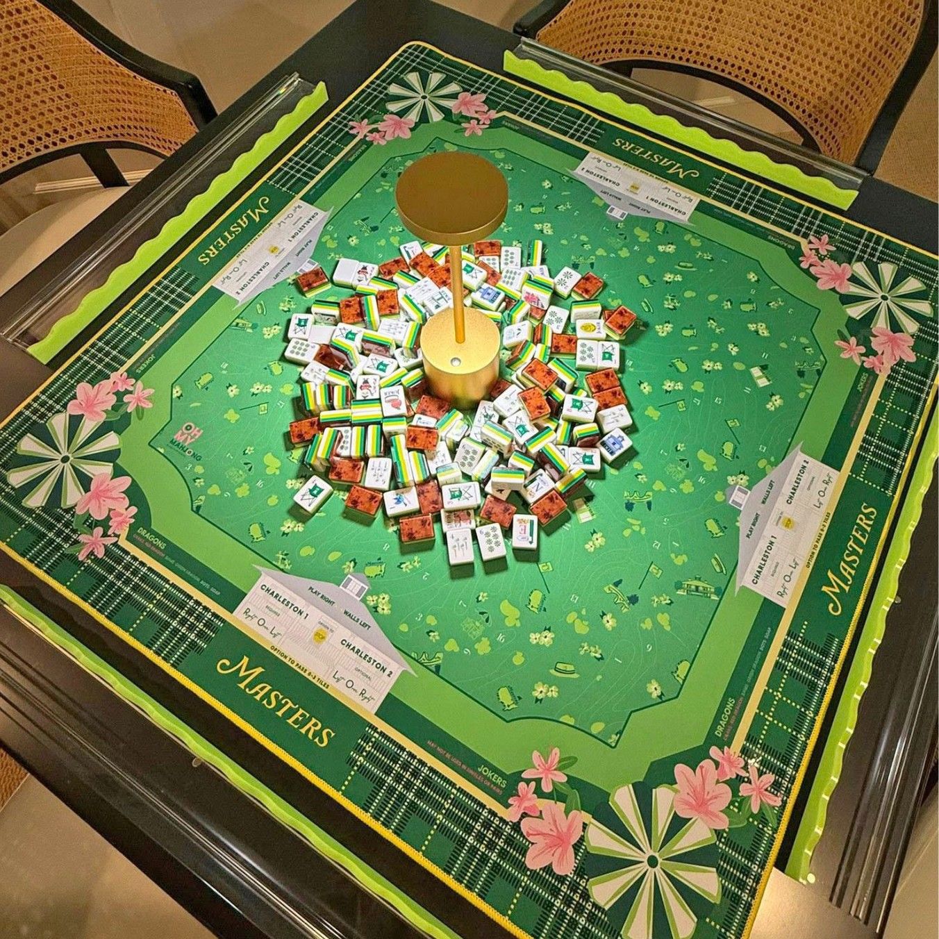 Luxury 160 pieces Golf Masters striped acrylic American Mahjong tiles High-end Crystal Set Household Gift Hand Rubbing Tiles - Image 4