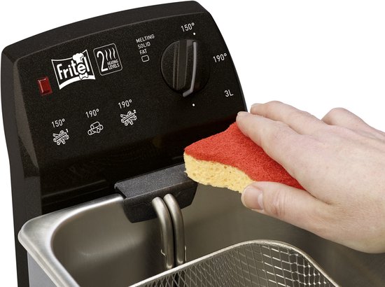 FRITEL Frituurpan - Turbo SF® 4151 - Friteuse met Antistofdeksel - Olie + Vast Vet - 2-4 personen - 2400W - 3 liter - Zwart - 10 jaar Garantie - Image 9
