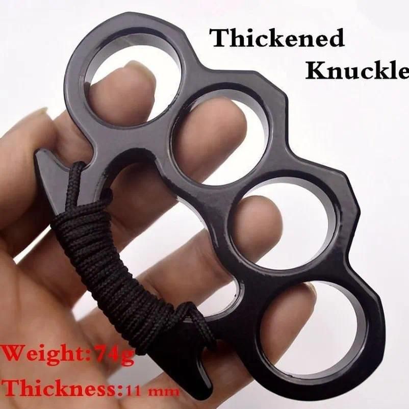 Thick Brass Knuckle Dusters Thickened Brass Knuckle Duster Self Defense Window Breaking Outdoor Boxing Fighting Protective Gear - Image 1