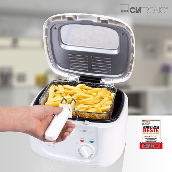 Clatronic FR 3771 Friteuse 2,5 L 1800 W Wit frituurpan - Image 1