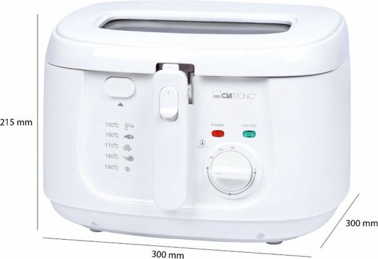 Clatronic FR 3771 Friteuse 2,5 L 1800 W Wit frituurpan - Image 5